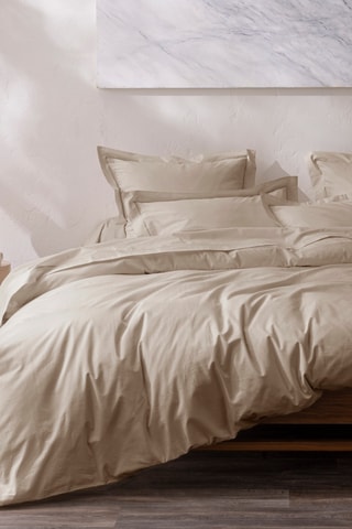 Housse de couette en percale de coton 80 fils/cm² Julian - Taupe
