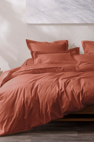Housse de couette en coton 80 fils/cm² Julian - Terracotta
