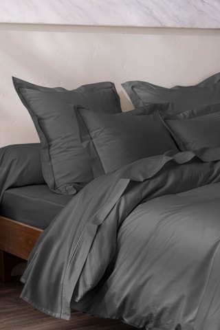 Housse de couette en percale de coton 80 fils/cm² Julian - Ardoise