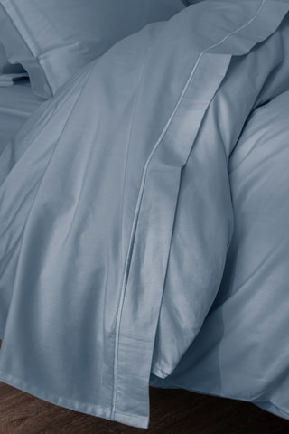 Drap plat en coton, 80 fils/cm² Julian - Bleu jean