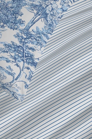 Parure de couette réversible en coton 57 fils/cm²  Adama - Bleu