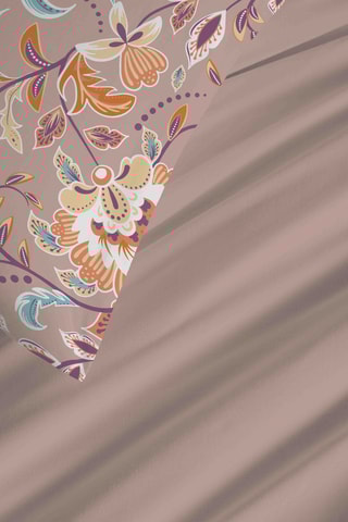 Parure de couette réversible en coton 57 fils/cm² Bergame - Nude