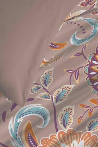 Parure de couette réversible en coton 57 fils/cm² Bergame - Nude