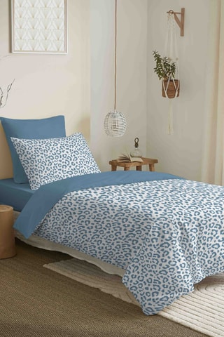 Parure de couette réversible en coton 57 fils/cm² Diana - Bleu