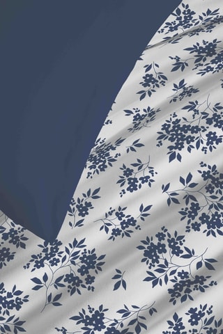 Parure de couette réversible en coton 57 fils/cm² Eloise - Bleu