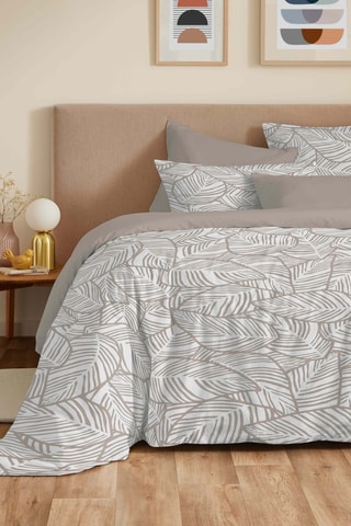 Parure de couette réversible en coton 57 fils/cm² Fira - Naturel