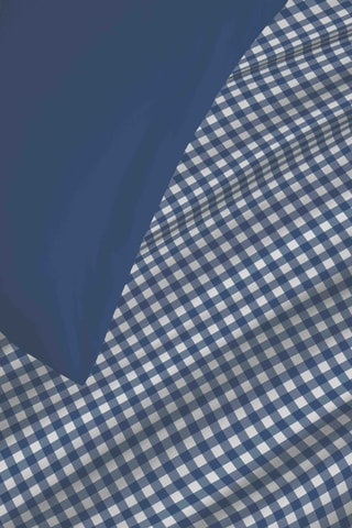 Parure de couette réversible en coton 57 fils/cm² Gabrielle - Bleu