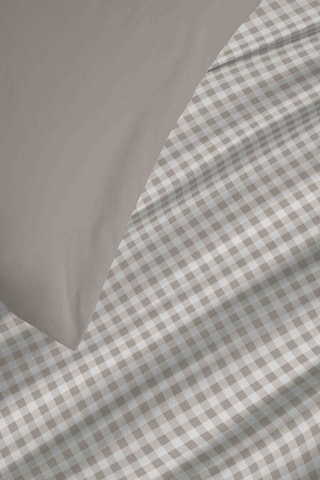 Parure de couette réversible en coton 57 fils/cm² Gabrielle - Naturel