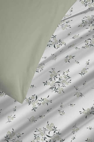Parure de couette réversible en coton 57 fils/cm² Louise - Sauge