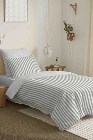 Parure de couette réversible en coton 57 fils/cm² Palerme - Eucalyptus