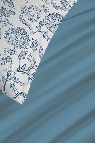 Parure de couette réversible en coton 57 fils/cm² Salma - Bleu