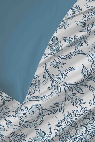 Parure de couette réversible en coton 57 fils/cm² Salma - Bleu