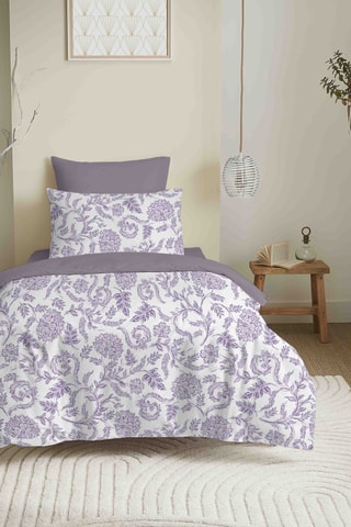 Parure de couette réversible en coton 57 fils/cm² Salma - Lavande