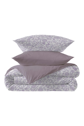 Parure de couette réversible en coton 57 fils/cm² Salma - Lavande