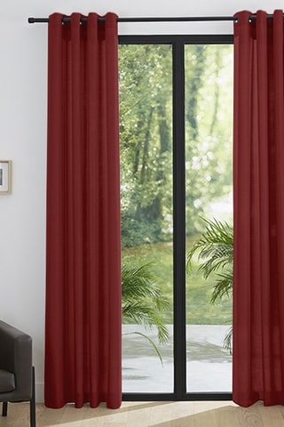 Rideau Effet Lin - Cerise - 140 x 260 cm