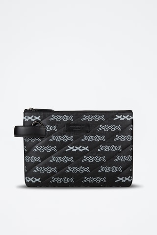 Leren Clutch - Grijs en Zwart