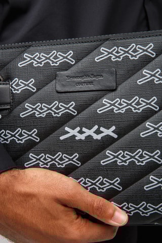 Leren Clutch - Grijs en Zwart