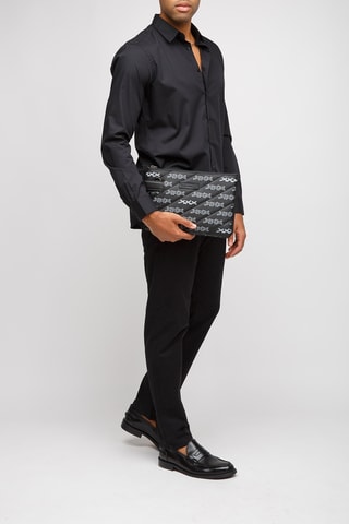 Leren Clutch - Grijs en Zwart