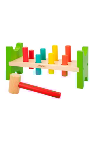 Banc avec marteau et cylindres en bois - Dès 12 mois