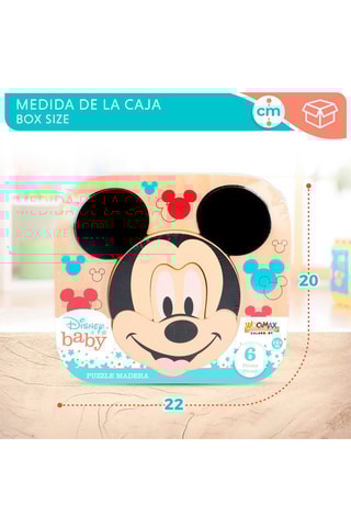 Puzzle en bois Mickey Disney 6 pièces - Dès 1 an
