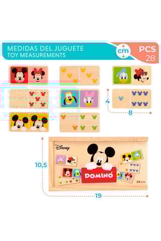 Dominos en bois 2-en-1 Mickey et ses amis Disney - 28 pièces - Dès 2 ans