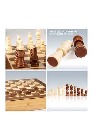 Jeu d'échecs/dames en bois Dès 6 ans