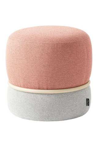 Pouf en hêtre Anell - Rose - En tissu