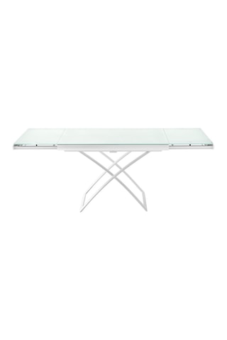 Table à manger en verre extensible Dakota - 106/186,5 x 35/44/66/75 x 71,5 cm - Jusqu’à 8 places