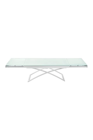 Table à manger en verre extensible Dakota - 106/186,5 x 35/44/66/75 x 71,5 cm - Jusqu’à 8 places