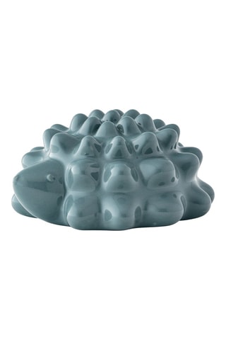 Statue hérisson en céramique Riccio - 18 x 18 x 9 cm - Gris foncé