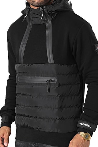 Sweat à capuche Melton Noir