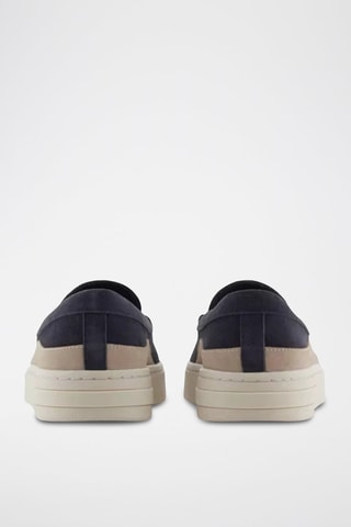 Mocassins en nubuck- Bleu marine