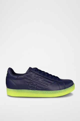 Sneakers en cuir Bleu marine et jaune