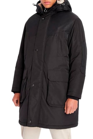 Manteau long à capuche - Noir