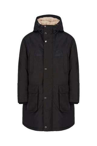 Manteau long à capuche - Noir