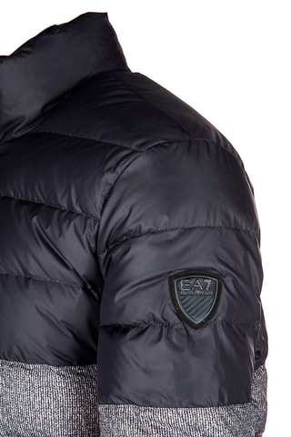 Doudoune light à capuche Noir et gris chiné