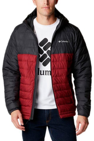 Doudoune à capuche Powder Lite - Noir et bordeaux