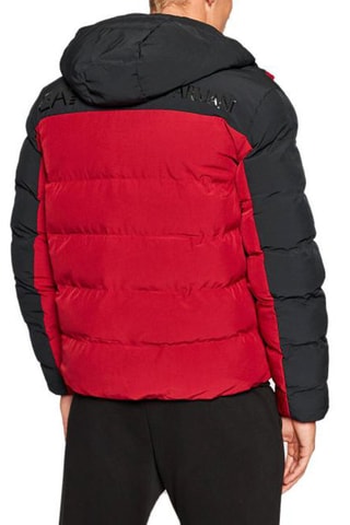 Doudoune à capuche - Rouge et noir