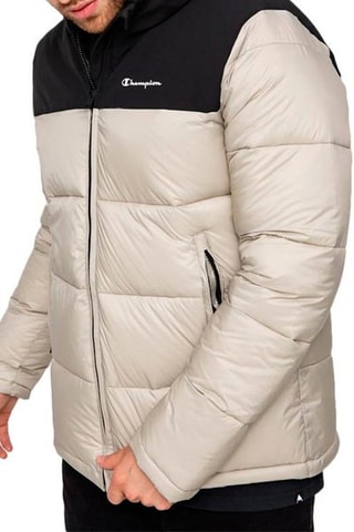 Doudoune à capuche - Beige et noir