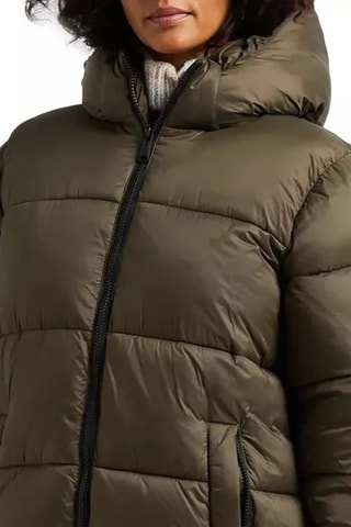 Doudoune longue à capuche - Kaki