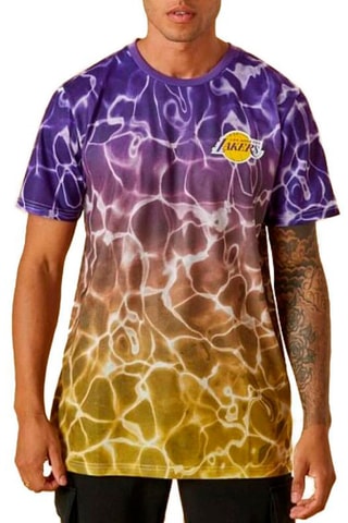 T-shirt NBA Tm Color Wtr Print Los Angeles Lakers - Violet et moutarde