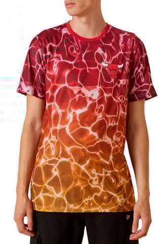 T-shirt NBA Tm Color Wtr Print Chicago Bulls - Rouge et moutarde