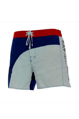 Short de bain - Blanc et bleu marine