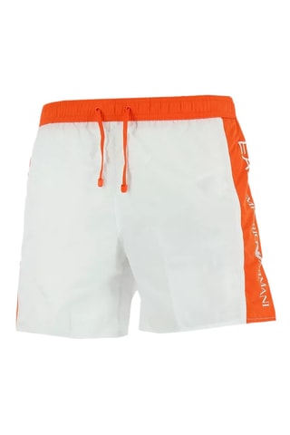 Short de bain - Blanc et orange