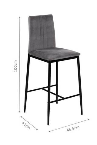 4 tabourets Jade - Gris et noir