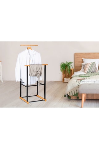 Valet de chambre en bambou - Noir et naturel