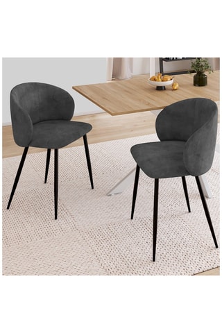 2 chaises Léona - Gris foncé