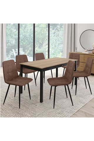 6 chaises Linda - Marron
