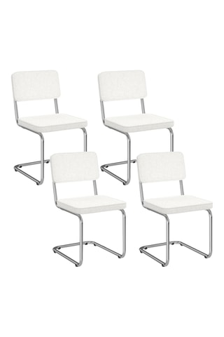 4 chaises Naya - 44 x 79 x 52 cm - Tissu bouclette