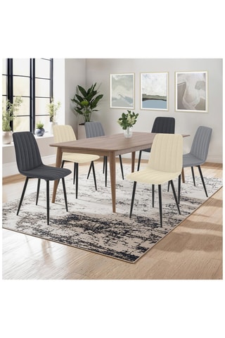 6 chaises Fiona - Beige et gris